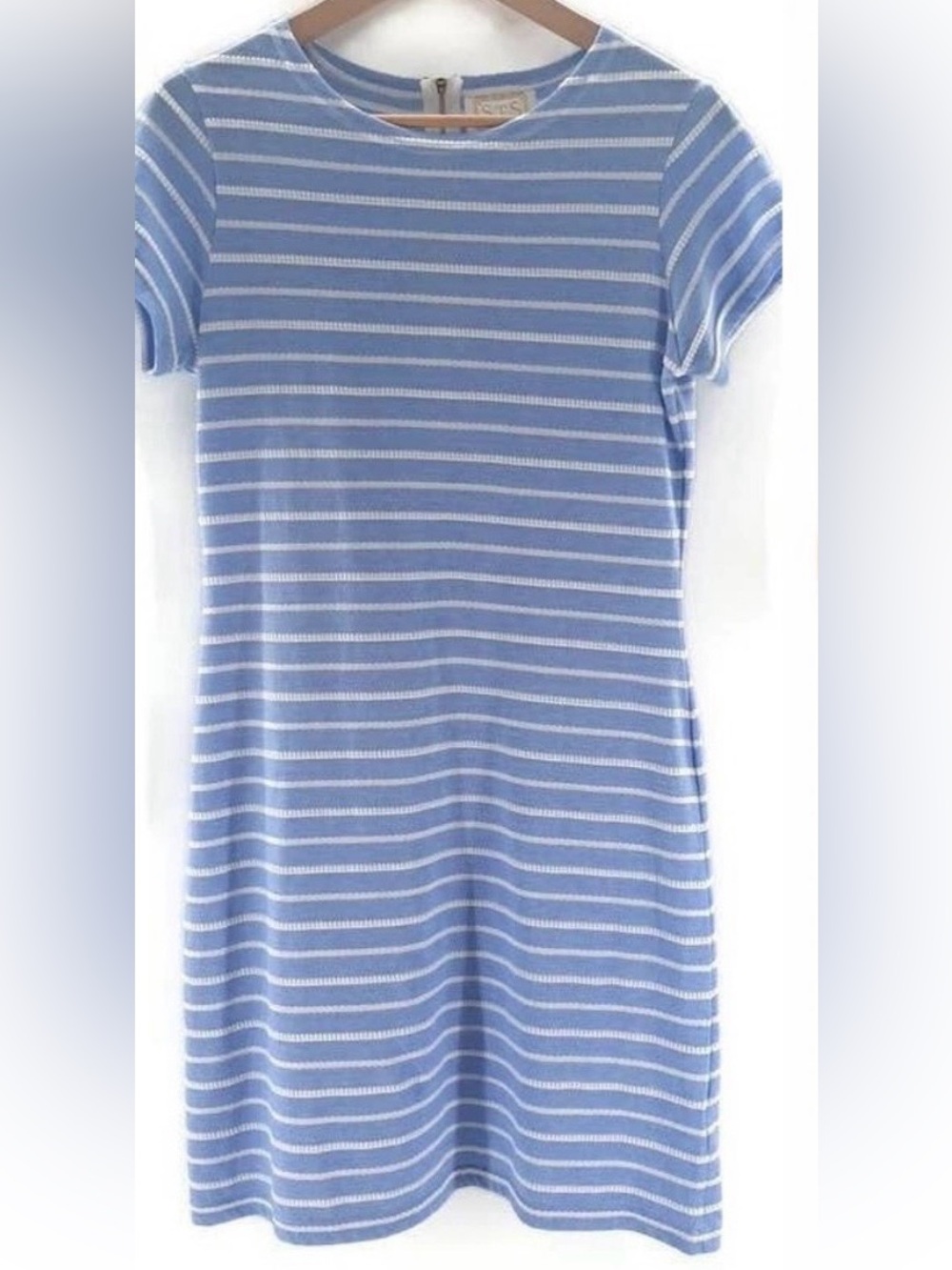 Sail to Sable Nautical Striped Short sleeve Dress Gold Back Zipper